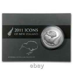 New Zealand 2011 1 OZ Silver Coin- Kiwi Coins Kiwi Fern
