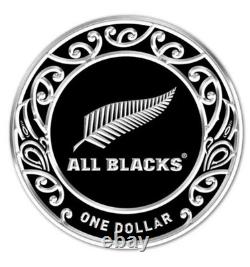 New Zealand 2011 Silver Dollar Proof Coin All Blacks Silver Fern