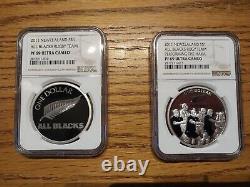 New Zealand 2011 Silver Dollar Proof Coins All Blacks & The Haka NGC PF69