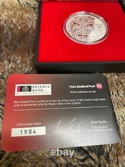 New Zealand 2013 1 Oz. Silver Proof Coin Maori Art Koru COA