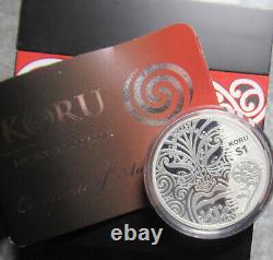 New Zealand 2013 Maori Art Koru Silver Proof $1 One Dollar coin Nice