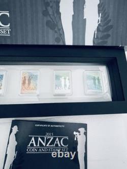 New Zealand 2015 Silver Proof Coin & Stamp Set ANZAC