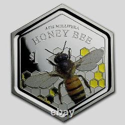 New Zealand 2016 1 OZ Silver Proof Coin- Honey Bee Coin! Scarce