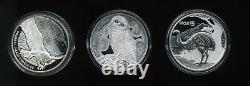 New Zealand 2016 -2018 $5 1 oz Fine Silver Proof Annual Coins (Lot of 3)