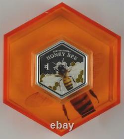 New Zealand 2016 Silver Dollar Proof Coin Honey Bee
