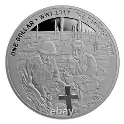 New Zealand- 2017- 1 OZ Silver Proof Coin 1917 The Darkest Hour Passchendale