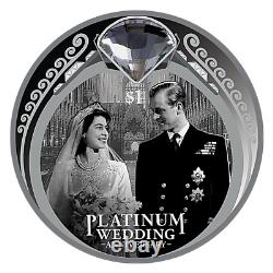 New Zealand -2017- 1 OZ Silver Proof Coin- Platinum Queen's Wedding