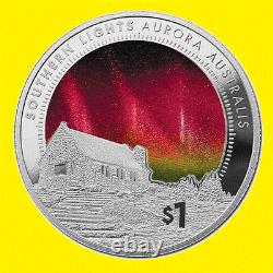New Zealand- 2017 1 OZ Silver Proof Coin Southern Lights Aurora Australis