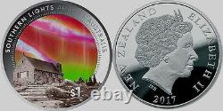 New Zealand- 2017 1 OZ Silver Proof Coin Southern Lights Aurora Australis
