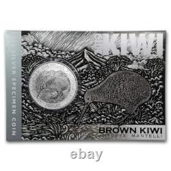 New Zealand -2019 1 OZ Silver Kiwi Coin Series- Brown Kiwi Coin