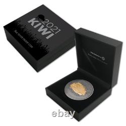 New Zealand 2021 5 OZ Silver Kiwi Proof Coin- Brown Kiwi Coin