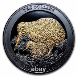 New Zealand 2022 5 OZ Silver Kiwi Proof Coin- Brown Kiwi Coin