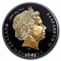 New Zealand 2022 5 OZ Silver Kiwi Proof Coin- Brown Kiwi Coin