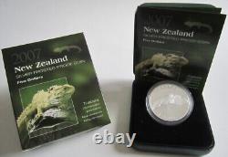 New Zealand 5 Dollars 2007 Wildlife Tuatara Silver Proof