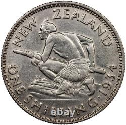 New Zealand. Coin 1 shilling. 1934 (Silver KM#3. AUnc)