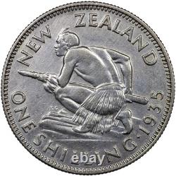 New Zealand. Coin 1 shilling. 1935 (Silver KM#3. XF/aUnc)