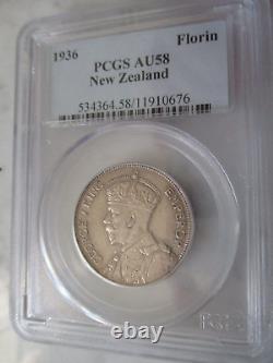 New Zealand George V 1936 Florin Pcgs Au58