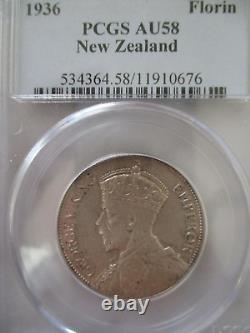 New Zealand George V 1936 Florin Pcgs Au58