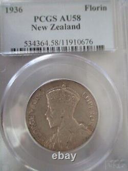 New Zealand George V 1936 Florin Pcgs Au58