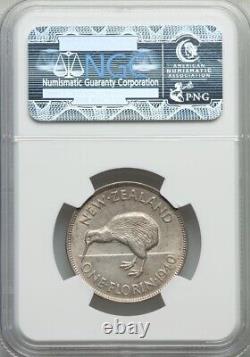 New Zealand George VI 1940 Florin Coin, Almost Uncirculated, Ngc Certified Au55