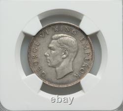 New Zealand George VI 1940 Florin Coin, Almost Uncirculated, Ngc Certified Au55