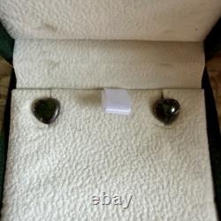 New Zealand Jaslin Jade Sterling Silver Love Heart Stud Earrings New