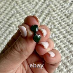 New Zealand Jaslin Jade Sterling Silver Love Heart Stud Earrings New