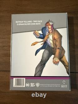 New Zealand Mint 2019 Batman Villains Two Face 5g. 999 Silver Coin Note