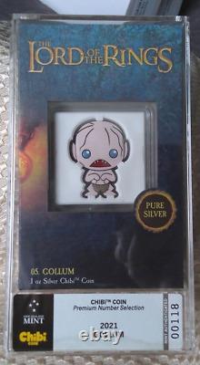 New Zealand Mint 2021 1oz. 999 Silver Premium Number Selection Gollum Chibi Coin