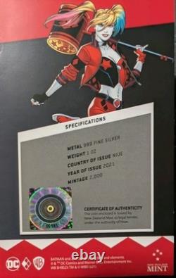 New Zealand Mint 2021 Harley Quinn 1 oz. 999 Silver Proof Coin Uncertified