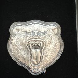 New Zealand Mint 2023 Grizzly Bear 2 oz Silver Coin. 999 Fierce Nature Investor