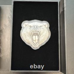 New Zealand Mint 2023 Grizzly Bear 2 oz Silver Coin. 999 Fierce Nature Investor