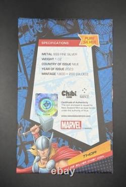 New Zealand Mint 2023 Marvel Thor Chibi 1 oz. 999 Fine Silver Coin