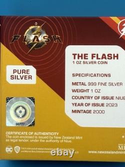 New Zealand Mint 2023 The Flash DC Trading Coin Silver 1 oz 777/2000 Limited