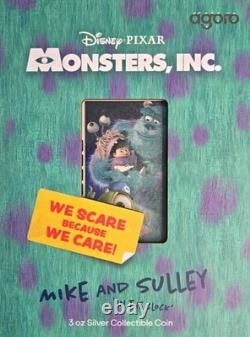 New Zealand Mint 2025 Monsters, Inc. Mike & Sulley 3oz 99.99% Silver Ltd 155/500
