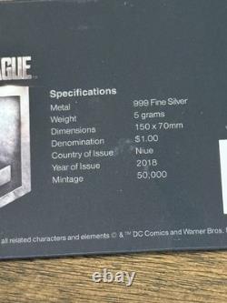 New Zealand Mint Justice League Superman 5 Gram. 999 Silver Bar 2018