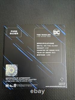 New Zealand Mint NZ DC Villains The Riddler 2023 Niue 3 oz Silver Coin #A243