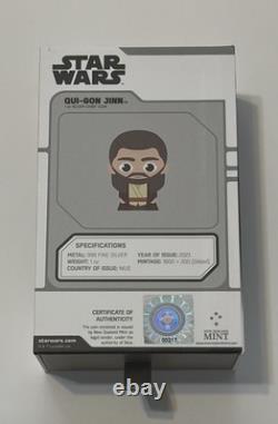 New Zealand Mint Qui-Gon Jinn 2023 1 oz Silver Coin Star Wars (Free shipping)