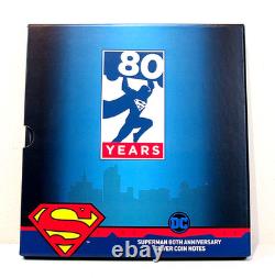 New Zealand Mint Superman 80TH Anniversary 5g Silver Coin Note Collection