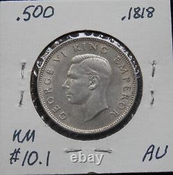 New Zealand, Rare, 1 Florin 1940 Abt Unc, Km# 10.1, Vintage Silver Coin, Lot#247