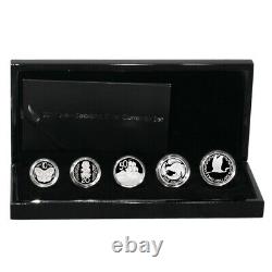 New Zealand Silver Currency Set 5 Proof Silver Coins 2011 Mint Issued Wood Case