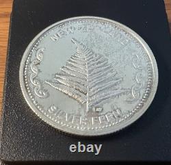 New Zealand Silver Fern Aotearoa Art Round -1 Troy Oz. 999 Silver