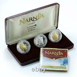 New Zealand set of 3 coins 1 dollar Narnia Lion Witch Wardrobe proof 2006