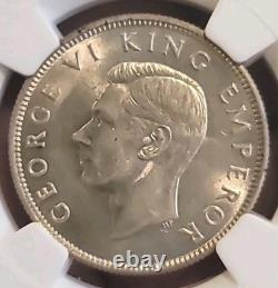 News Zealand 1944 Florin Rare Superb Gem KeyDate Low Mtg NGC 62PQ LJ