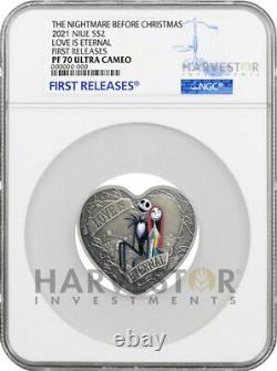 Nightmare Before Christmas Love Heart Shaped Coin Ngc Pf70 First Releases
