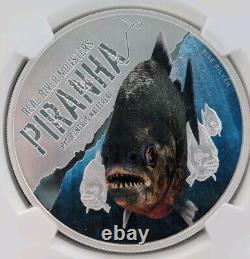 Niue 2013 Piranha Real River Monsters $2 Silver Coin NGC PF70 UC VERY RARE