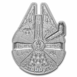 Niue -2021 1 OZ Silver Proof Star Wars Millennium Falcon Shaped Coin