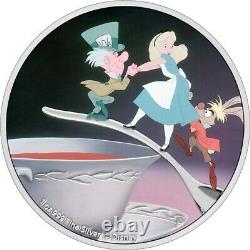 Niue 2021- 1 Oz Silver Proof Coin -Disney Alice in Wonderland The Mad Hatter