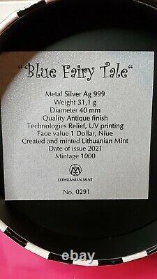 Niue 2021 Fairy Tales Blue Fairy Tale $1 silver coin 1 oz