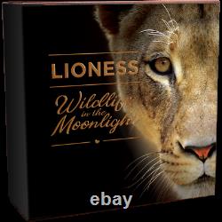 Niue 2021 Wildlife in the Moonlight Lioness $5 silver coin 2 oz